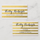 Imitat-Goldfolie Stripes Berater-Geschäfts-Karte Visitenkarte (Vorne/Hinten)