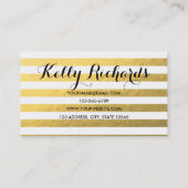 Imitat-Goldfolie Stripes Berater-Geschäfts-Karte Visitenkarte (Rückseite)