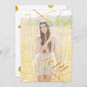 Imitat-Goldfolien-Abschluss-Einladungen | 2014 Einladung (Vorne/Hinten)