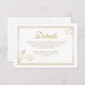 Imitat-Goldfolien-Blumenhochzeits-Einzelkarte Begleitkarte (Vorne/Hinten)