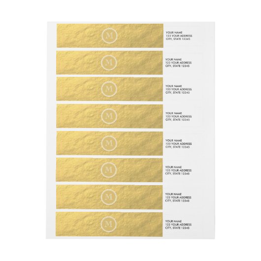 Imitat-Goldfolien-Hintergrund-Monogramm (Bogen)