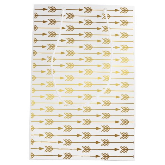 Imitat-Goldfolien-Pfeil-Muster Mittlere Geschenktüte (Rückseite)