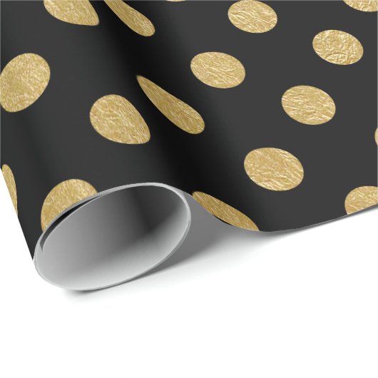 Imitat-Goldfolien-Polka-Punkt-Muster Geschenkpapier (Rolleneckpunkt)