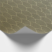 Imitat-Goldfolien-Schwarz-Kreis-Fan-Muster Geschenkpapier (Ecke)