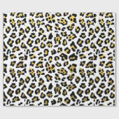 Imitat-Goldfolien-Schwarz-Leopard-Druck-Muster Geschenkpapier (Flach)
