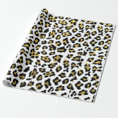 Imitat-Goldfolien-Schwarz-Leopard-Druck-Muster Geschenkpapier (Ungerollt)