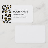 Imitat-Goldfolien-Schwarz-Leopard-Druck-Muster Visitenkarte (Vorne/Hinten)