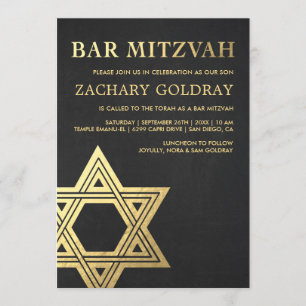 Imitat-Goldfolien-Stern Bar Mitzvah Einladungs- Einladung