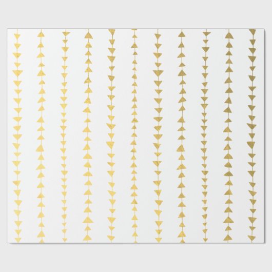 Imitat-Goldfolien-weißes Pfeil-Muster Geschenkpapier (Flach)