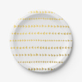 Imitat-Goldfolien-weißes Pfeil-Muster Pappteller (Vorderseite)