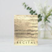 IMITAT Goldfolienmusik Einladung (Stehend Vorderseite)