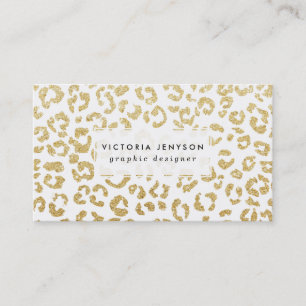 Imitat-GoldGlitter des modernen Leopardmusters Visitenkarte