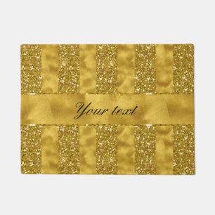 Imitat-GoldGlitterstreifen auf Goldfolie Fußmatte