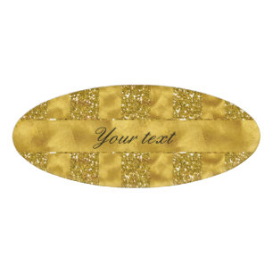 Imitat-GoldGlitterstreifen auf Goldfolie Namenschild