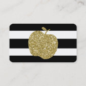 Imitat-GoldGlitzer-Apple-Lehrer-Geschäfts-Karten Visitenkarte (Rückseite)