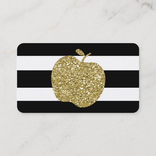 Imitat-GoldGlitzer-Apple-Lehrer-Geschäfts-Karten Visitenkarte (Rückseite)