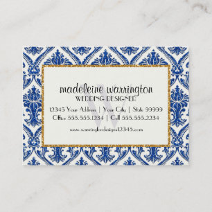 Imitat-GoldGlitzer-Damast-Blumenmuster-Geschäft Visitenkarte