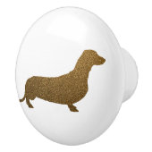 Imitat-GoldGlitzer der Dackel-Hundeikonen-(rechts) Keramikknauf (Rechts)