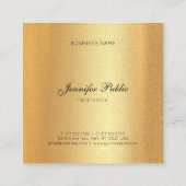 Imitat-GoldGlitzer-elegante Quadratische Visitenkarte (Rückseite)