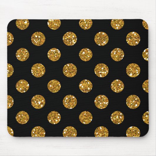 Imitat-GoldGlitzer-Polka-Punkt-Muster auf Mousepad (Vorne)