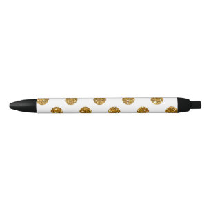 Imitat-GoldGlitzer-Polka-Punkt-Muster auf Weiß Kugelschreiber