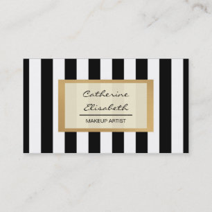 Imitat-GoldGlitzer, schwarze Streifen, Visitenkarte