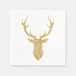 Imitat-GoldGlitzer-Weihnachtsrotwild Serviette