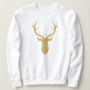 Imitat-GoldGlitzer-Weihnachtsrotwild Sweatshirt