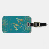 Imitat-Goldherr und Frau Monogram Wedding Gepäckanhänger (Vorderseite horizontal)