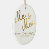 Imitat-Goldherr und Frau Monogram Wedding Keramikornament (Rechts)