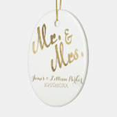 Imitat-Goldherr und Frau Monogram Wedding Keramikornament (Links)