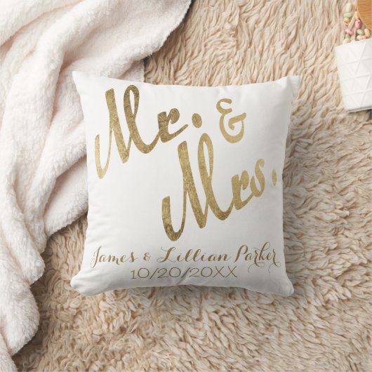 Imitat-Goldherr und Frau Monogram Wedding Kissen (Decke)