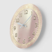 Imitat-Goldkristall-Glitzer-arabische Zahl-Rose Große Wanduhr (Winkel)