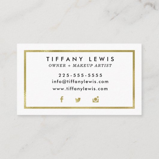 Imitat-Goldmake-upkünstler-Geschäfts-Karten Visitenkarte (Rückseite)