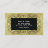 Imitat-Goldmetallischer schwarzer Ornamental Visitenkarte (Rückseite)
