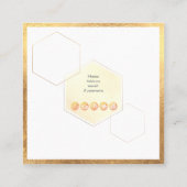 IMITAT-GOLDmonogramm, HONEYCOMB|DIY FARBE Quadratische Visitenkarte (Rückseite)