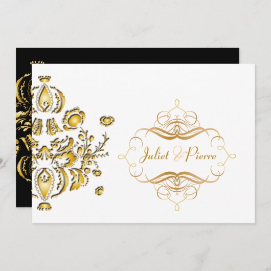 Imitat Goldstaube Einladung (Vorne/Hinten)