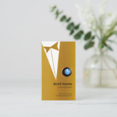 Imitat-Goldtuxedo-Goldboutonniere-Barkeeper-Logo Visitenkarte (Stehend Vorderseite)