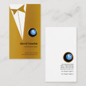 Imitat-Goldtuxedo-Goldboutonniere-Barkeeper-Logo Visitenkarte (Vorne/Hinten)
