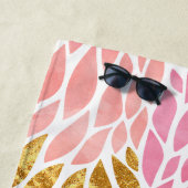 Imitat-GoldWatercolor verlässt Muster Strandtuch (Beispiel)