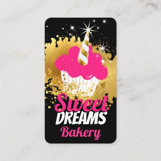 Imitat Goldwolke Einhornkuchen Backwaren Visitenkarte (Vorderseite)