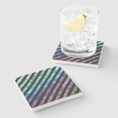 Imitat Grünblau Lila Rainbow Schwarz Steinuntersetzer (Seitenansicht)