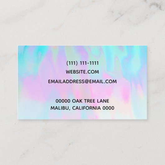 Imitat Holographische Visitenkarte (Rückseite)