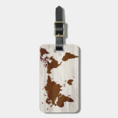 Imitat-hölzerner Weltkarten-kundenspezifischer Gepäckanhänger (Vorderseite vertikal)