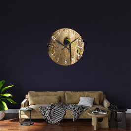 Imitat Holzschnitzel Runde Wanduhr