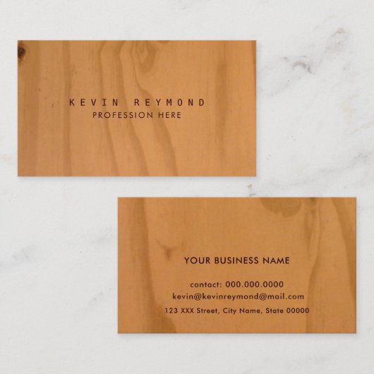 Imitat Holzstruktur beruflich elegant Visitenkarte (Vorne/Hinten)