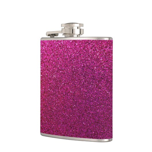 Imitat Hot-Pink-Glitzer Hintergrundbild Flachmann (Links)