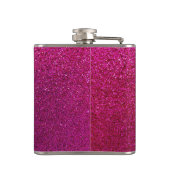 Imitat Hot-Pink-Glitzer Hintergrundbild Flachmann (Rückseite)