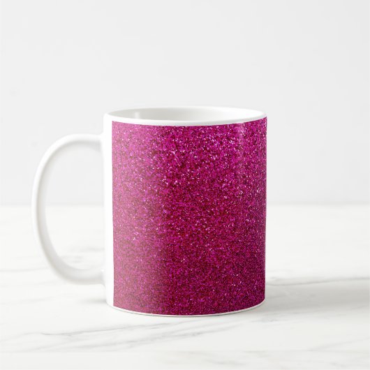 Imitat Hot-Pink-Glitzer Hintergrundbild Kaffeetasse (Links)
