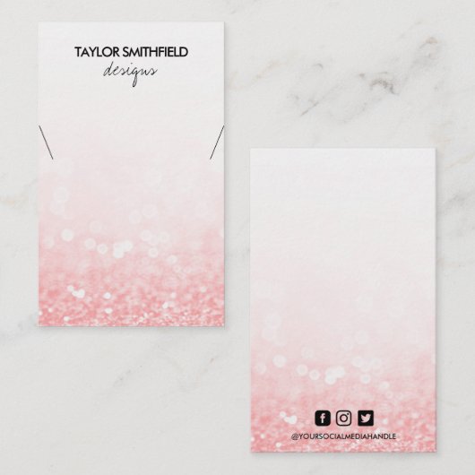 Imitat Hot-Pink-Glitzer-Netzklasseanzeige Visitenkarte (Vorne/Hinten)